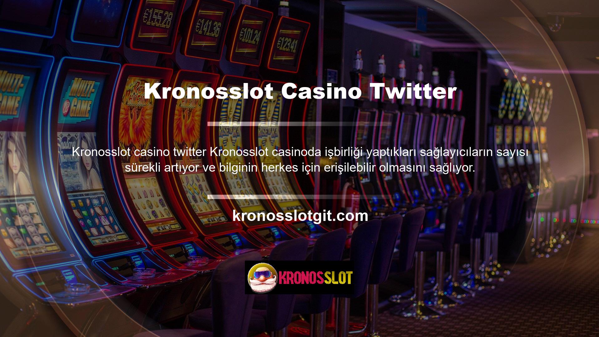 Kronosslot casinonun Twitter canlı destek ekibi, oyuncuların işleri için sahip oldukları gereksinimlerin her zaman farkındadır ve istikrarı korumak ve ödemeleri en üst düzeye çıkarmak için düzenli olarak casino sağlayıcılarıyla ortaklık kurar
